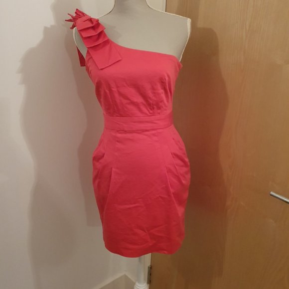 French Connection one shoulder pink mini dress - Picture 4 of 5